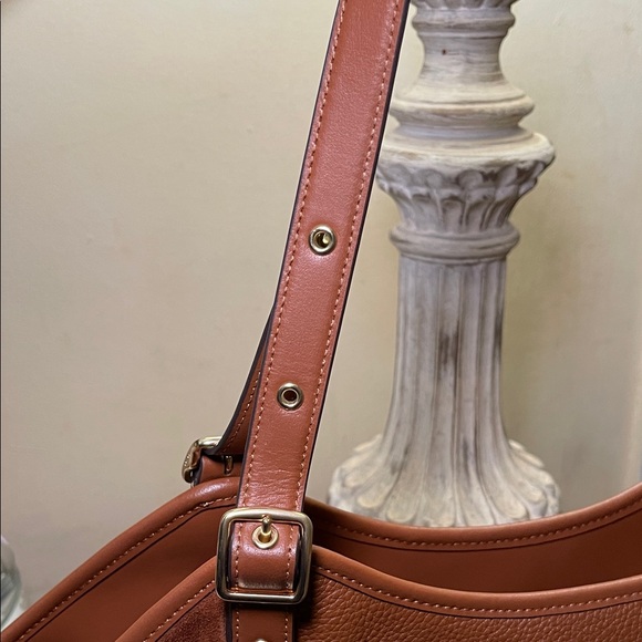 Coach ‘Meadow’ Leather & Suede Tote Bag in REDWOOD - Picture 8 of 9